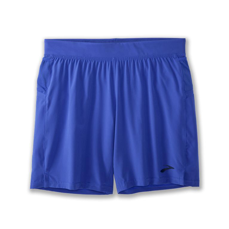 Brooks SHERPA 7 2-IN-1 Running Shorts Mens Sale - Amparo Blue (WFU398725)